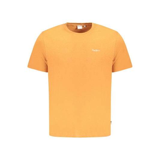 Orange short sleeve t-shirt on a hanger