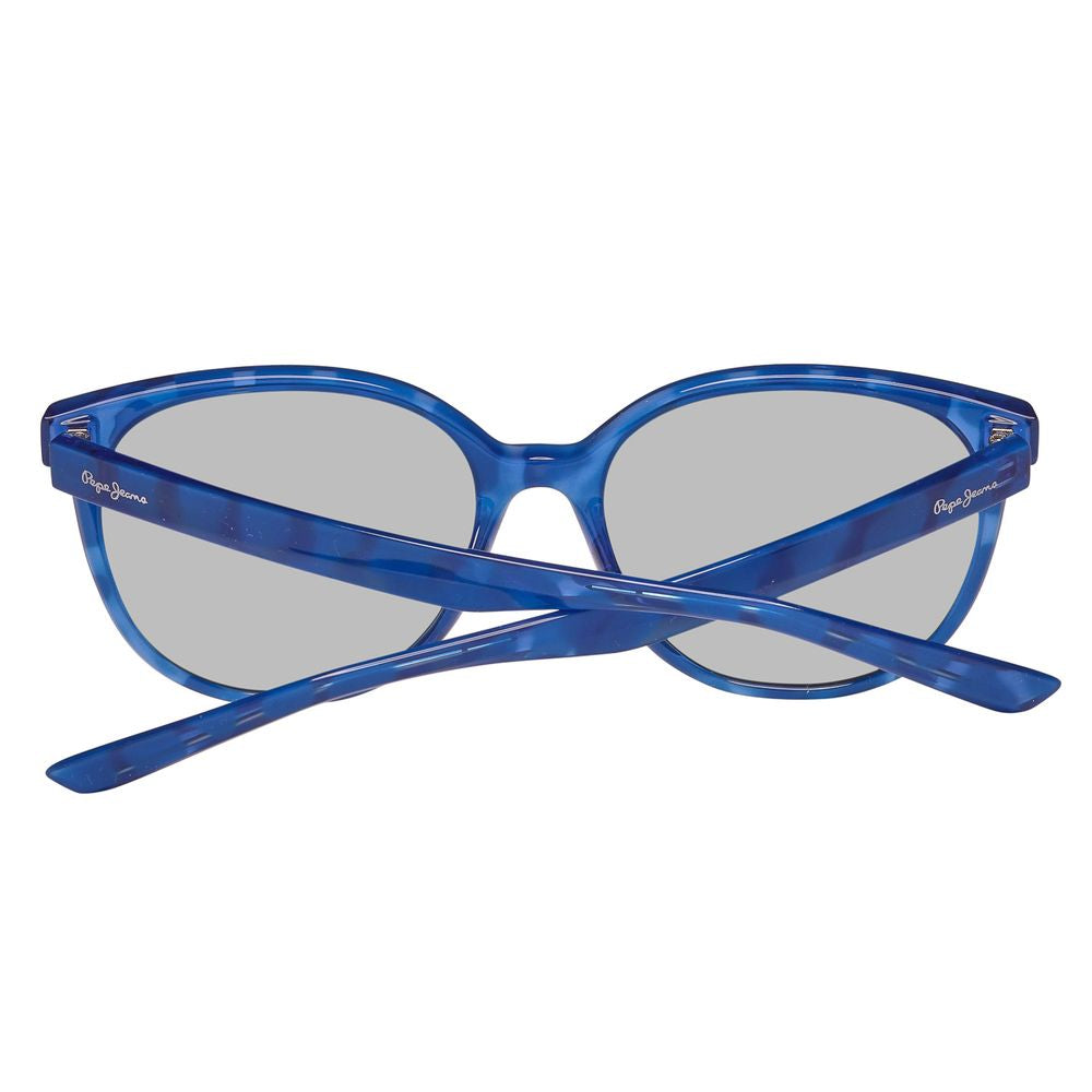 Blue sunglasses with a white frame