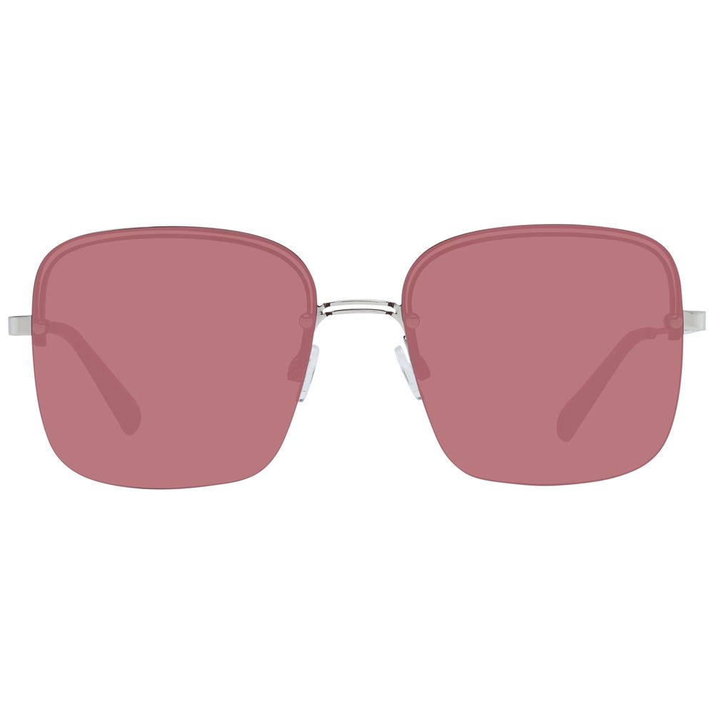 Pink sunglasses with silver frame