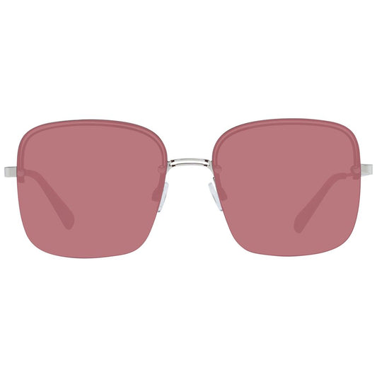 Pink sunglasses with silver frame