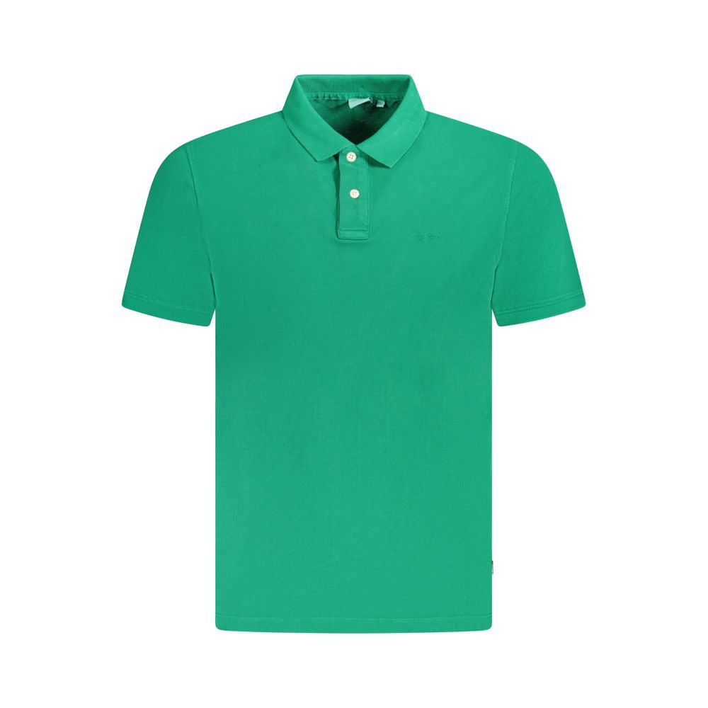 Green polo shirt on hanger