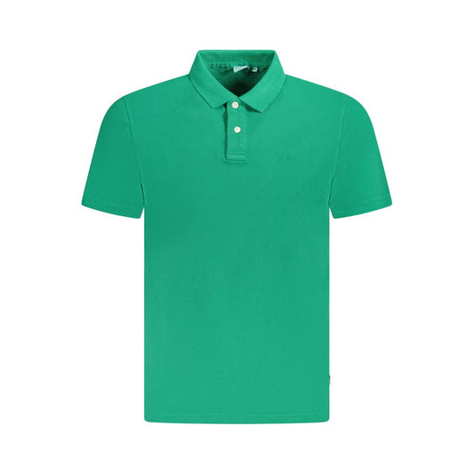 Green polo shirt on hanger