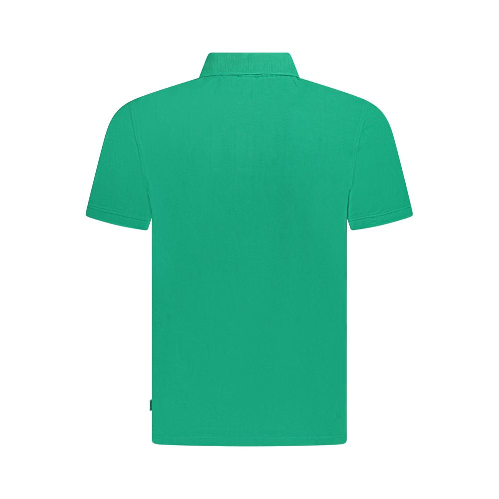 Green polo shirt on hanger