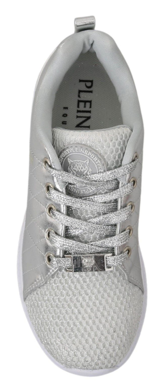 Silver sneaker with laces