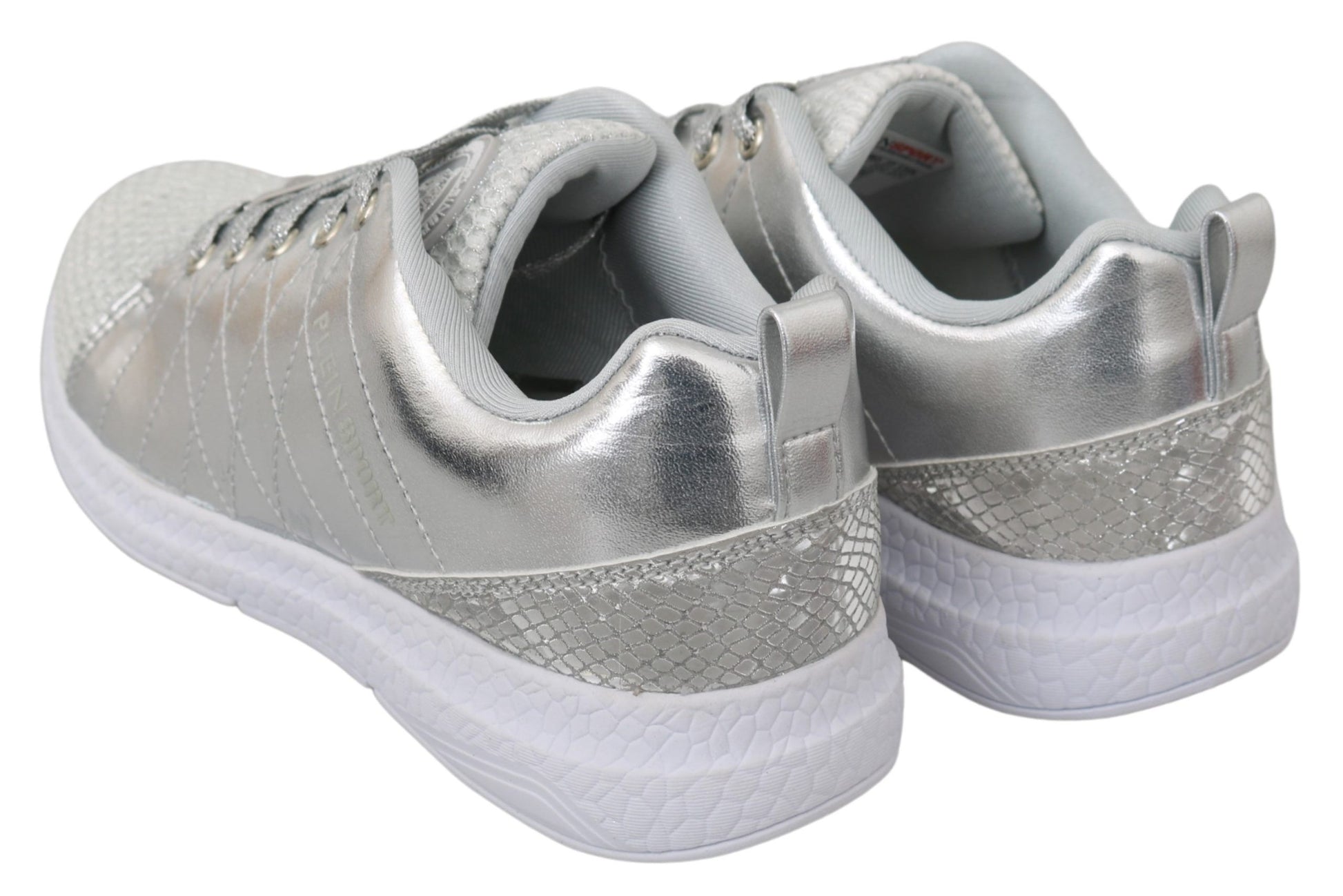 Silver glittery sneakers for children