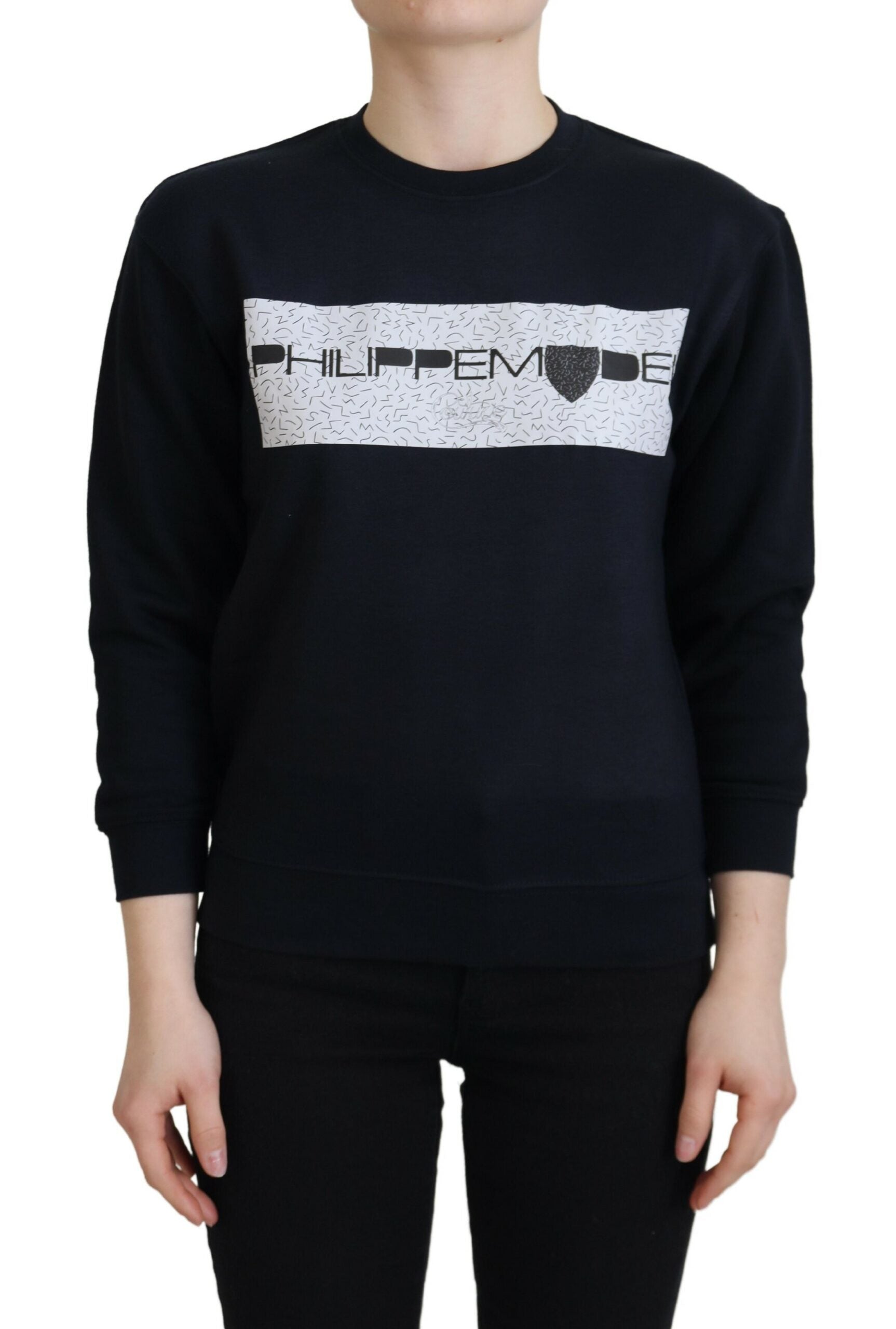 Long sleeve sweatshirt with white lettering on front