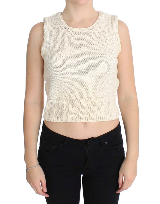 Crocheted tank top on woman