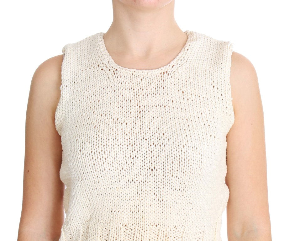 Knitted vest on a person's torso