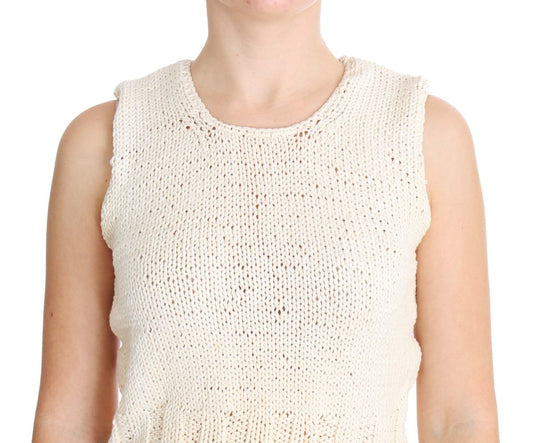 Knitted vest on a person's torso