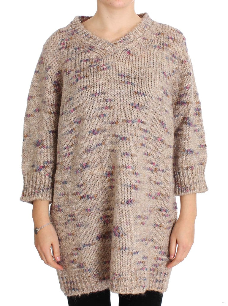 Knitted sweater worn by woman