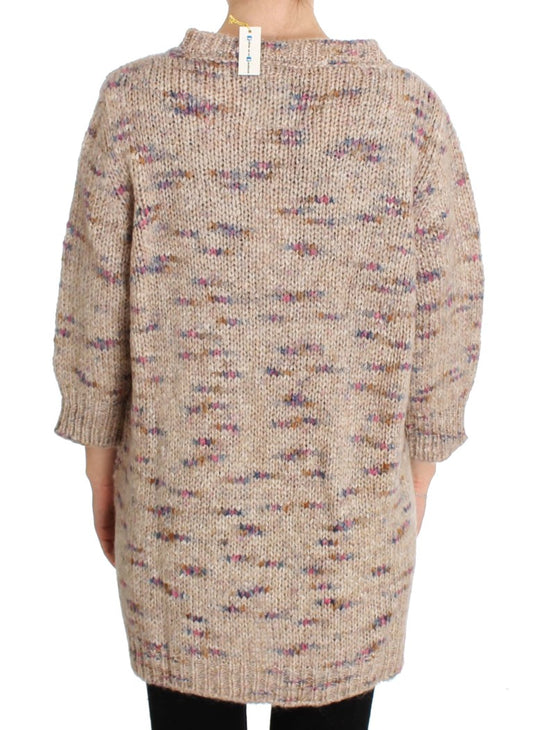 Knitted sweater with colorful pattern