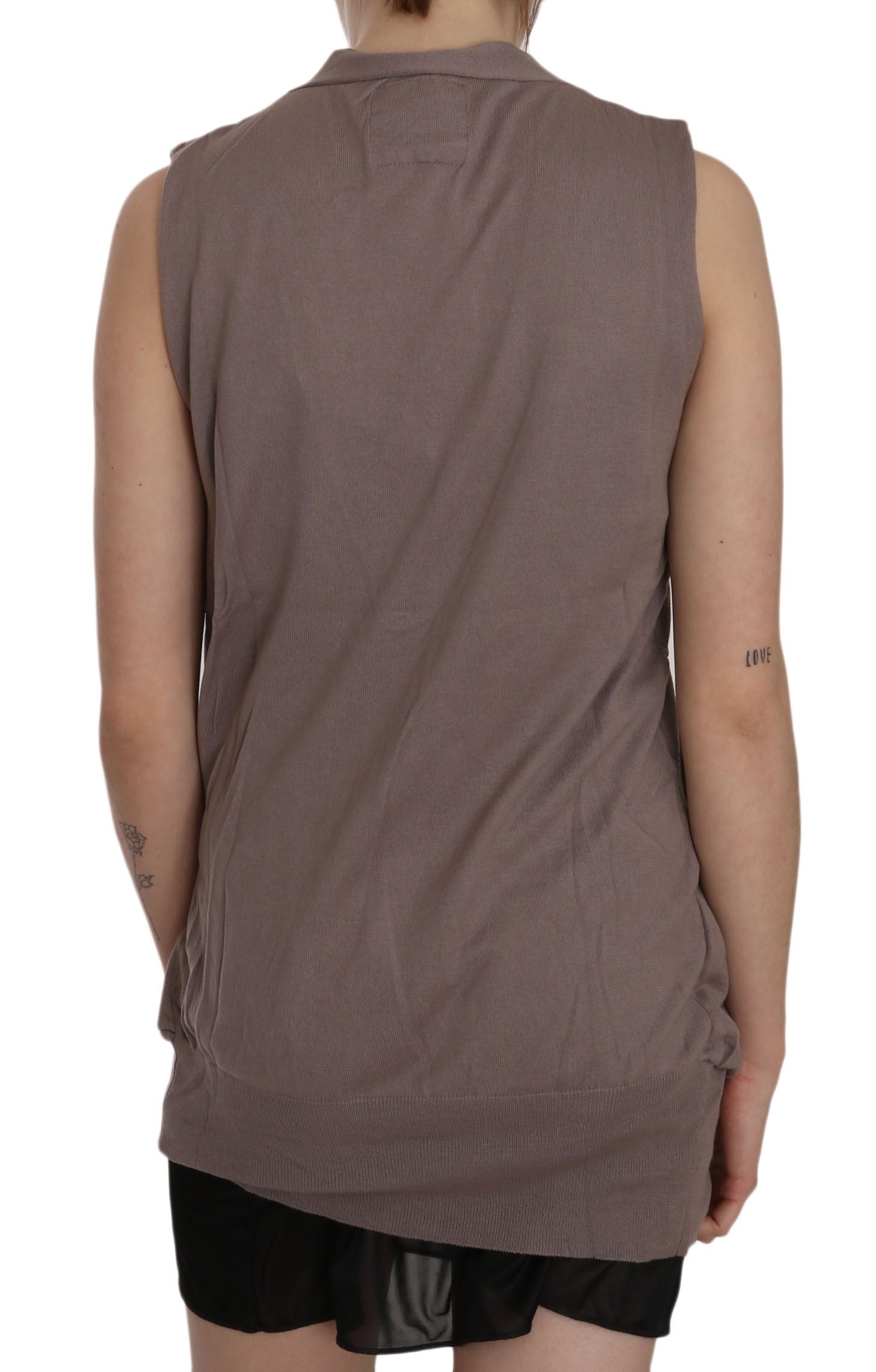 Backless tank top in heather gray