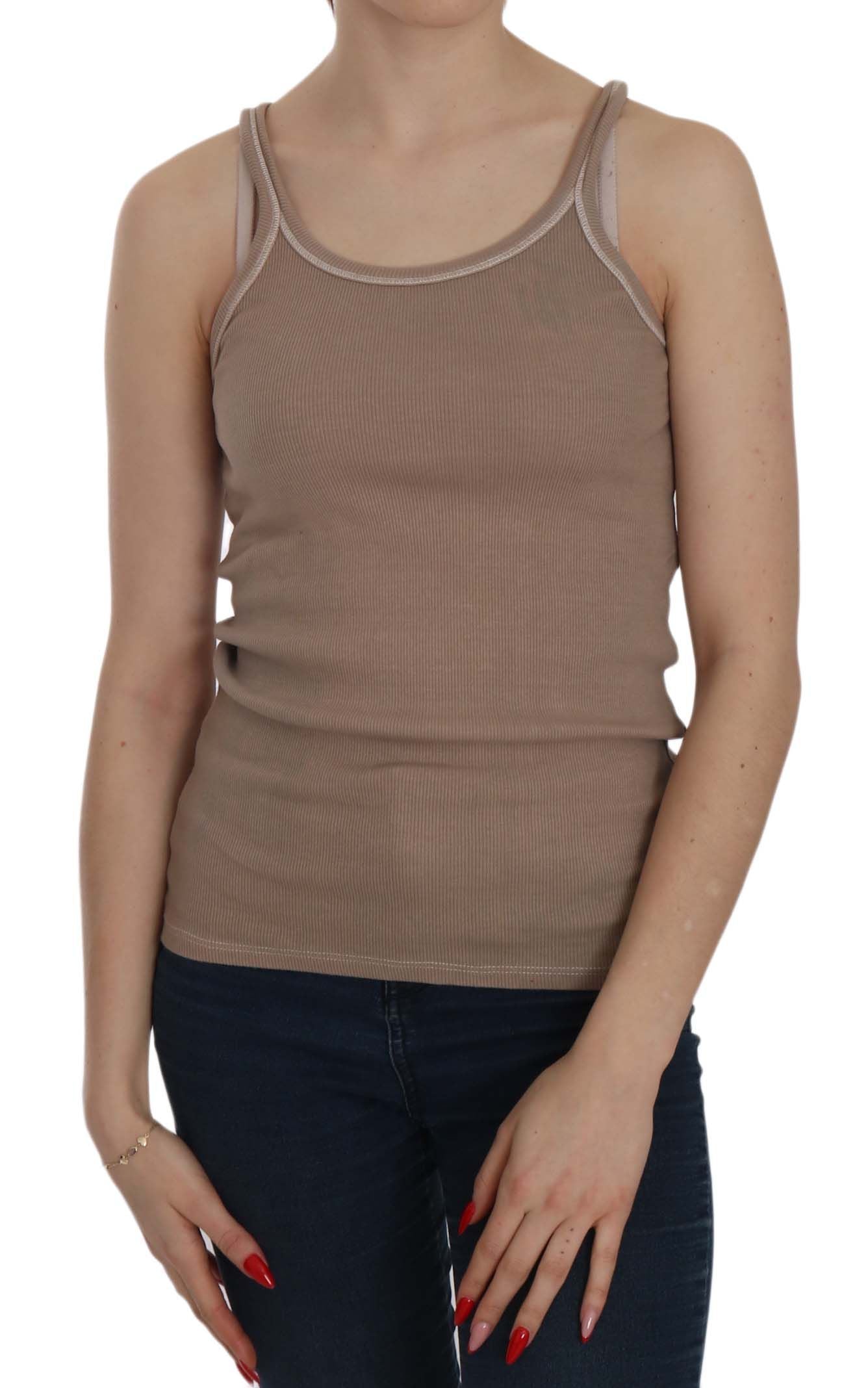 Woman wearing a sleeveless top