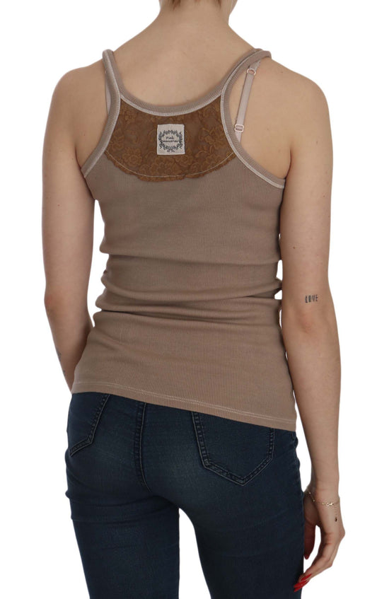 Woman wearing tank top and jeans