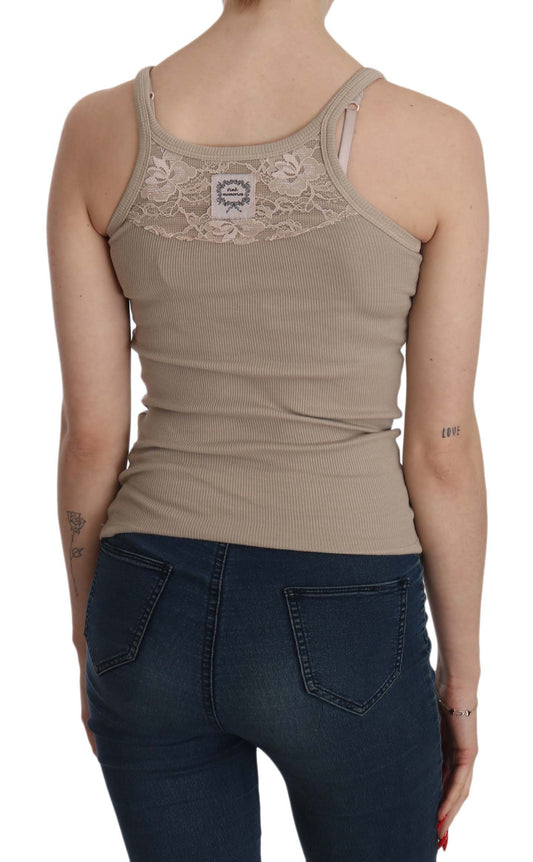 Woman wearing tank top and jeans
