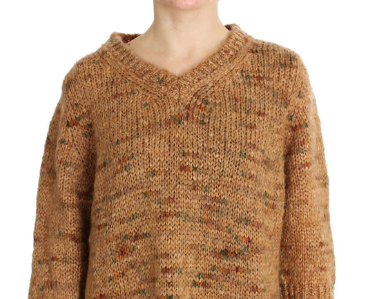 Knitted sweater worn by a person