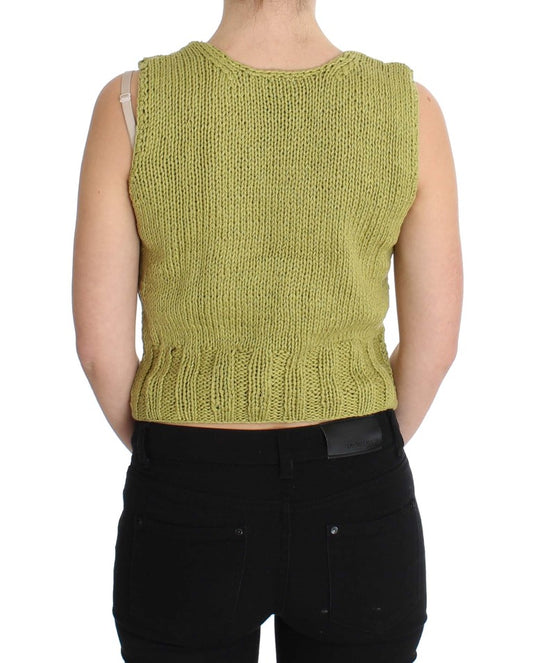 Knitted vest worn by person