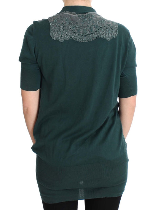 Green shirt with lace back detail