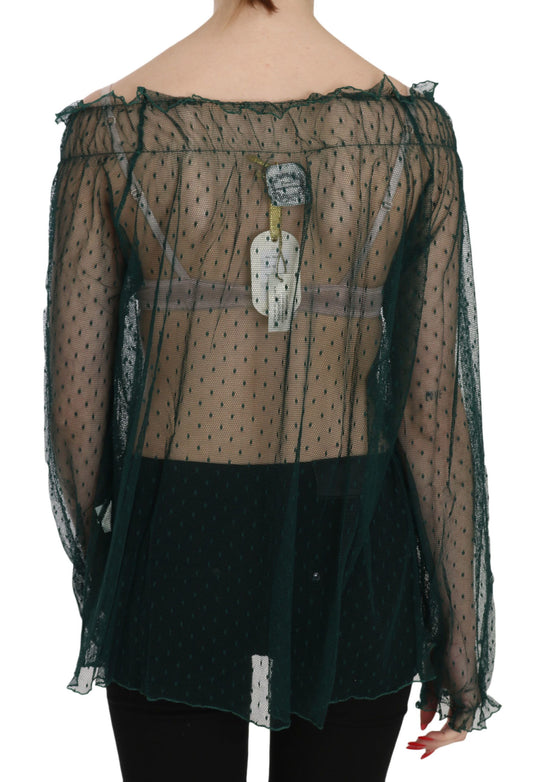 Black lace backless top with ruffled sleeves