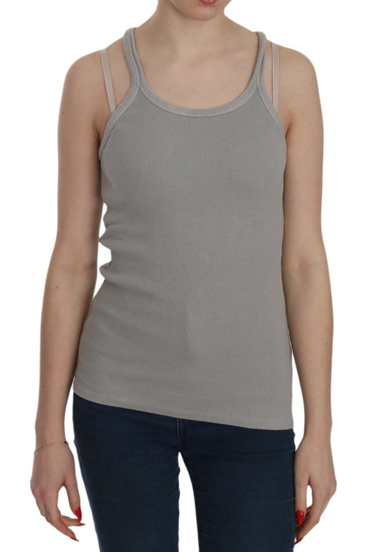 Woman wearing a sleeveless top