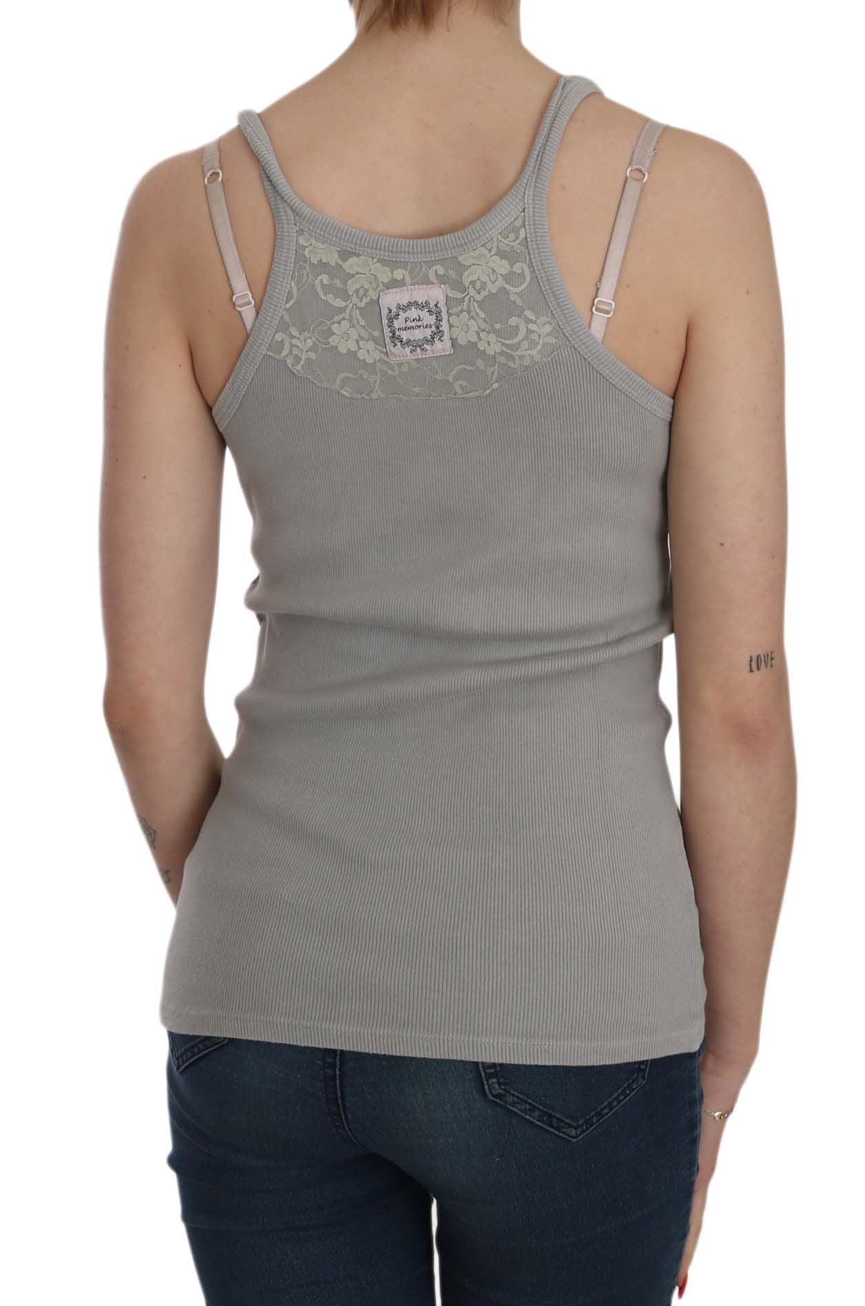 Grey tank top with lace back detail