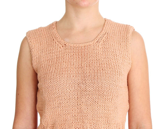 Knitted vest worn by person