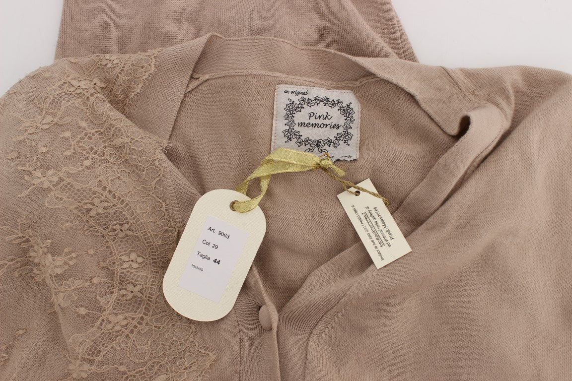Brown scarf with tags attached to it