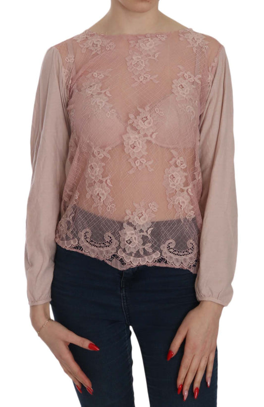 Long sleeve lace top on a woman