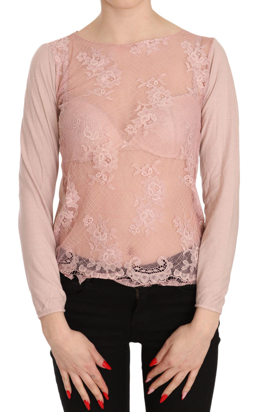 Long sleeve lace top on a woman