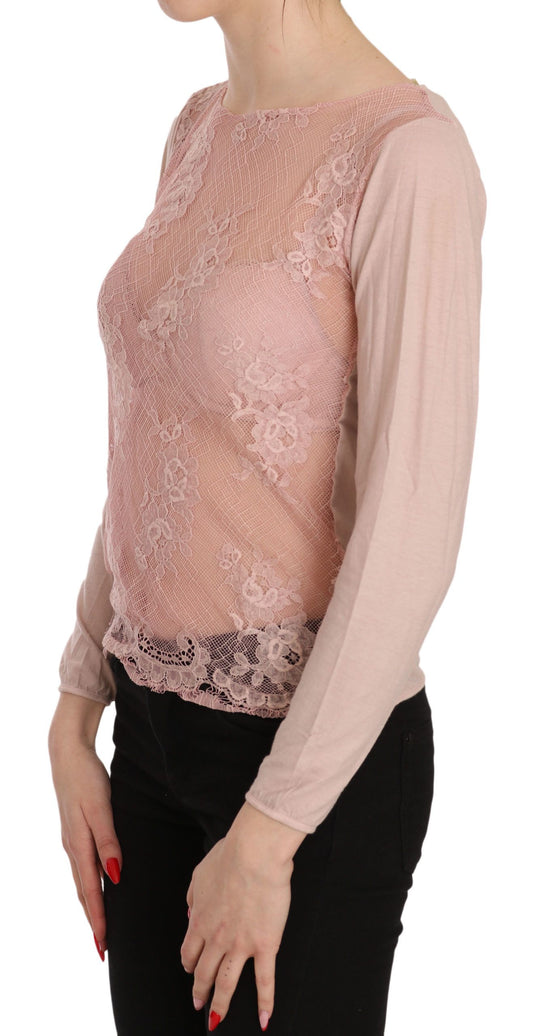 Long sleeve lace top on a woman