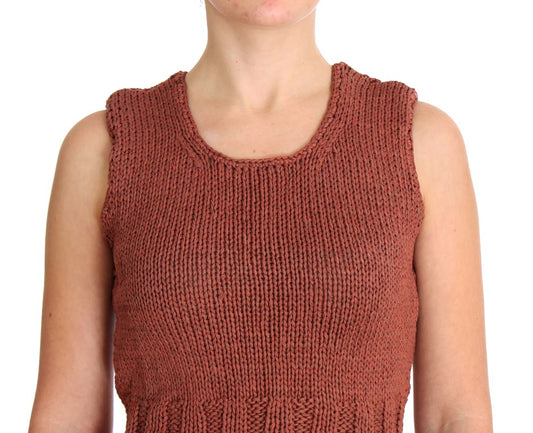 Knitted vest worn by a person