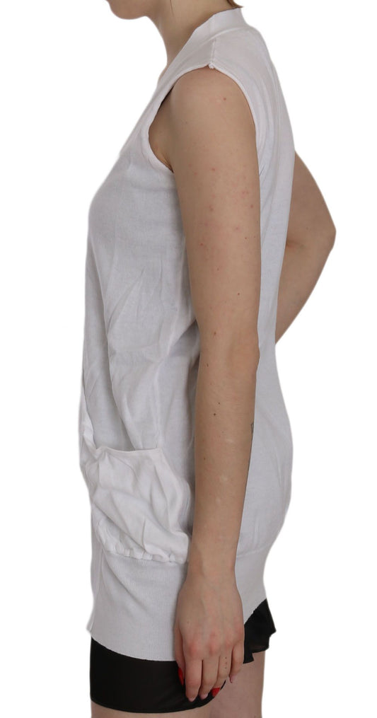 White tank top with cutouts on back