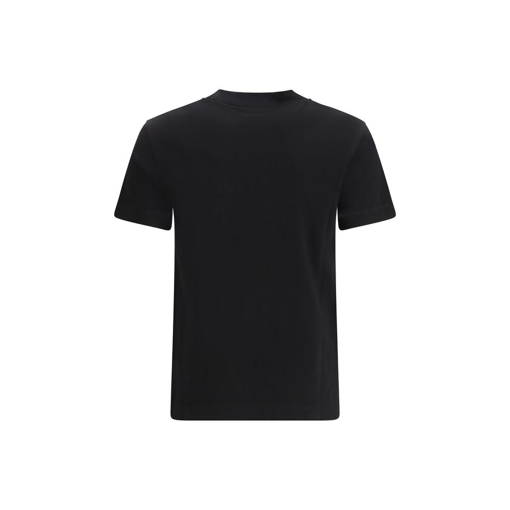 A black cotton t-shirt with short sleeves
