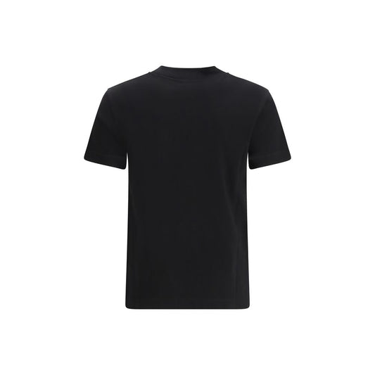 A black cotton t-shirt with short sleeves