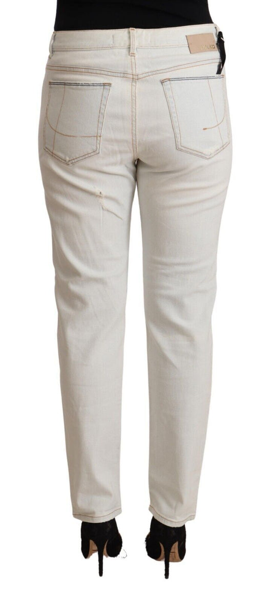 Pair of light wash denim jeans