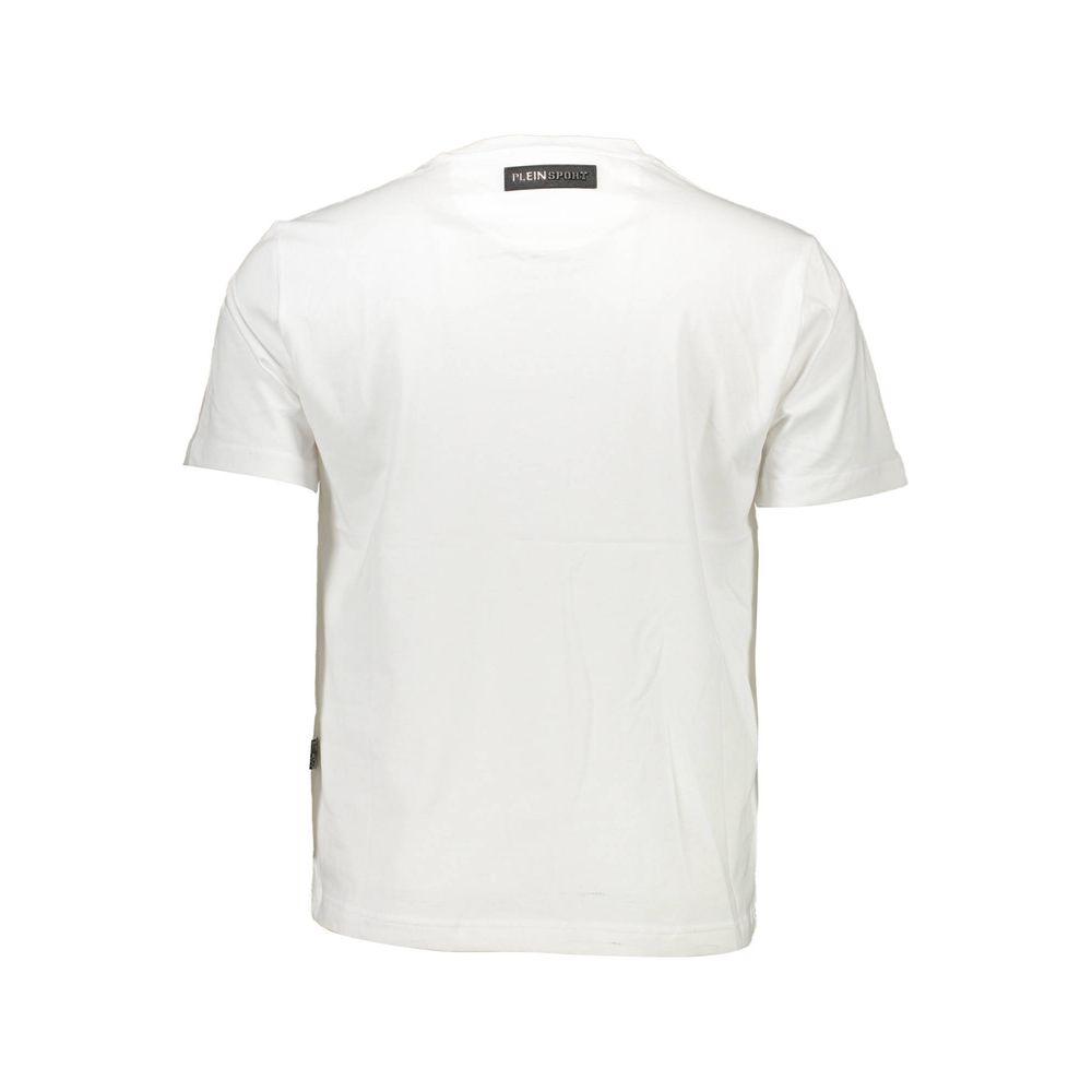 White cotton men's t-shirt with short sleeves
