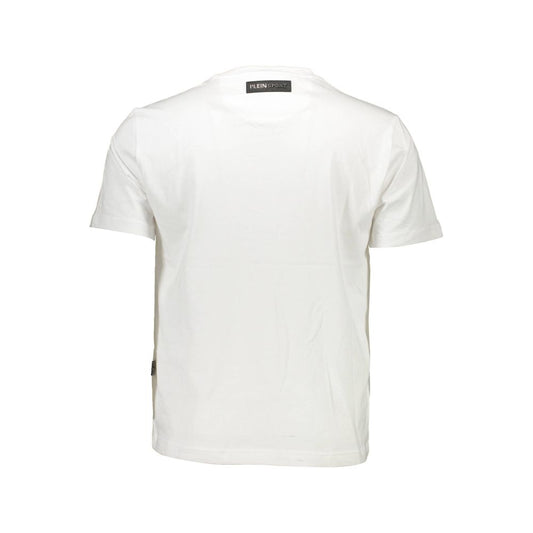 White cotton men's t-shirt with short sleeves