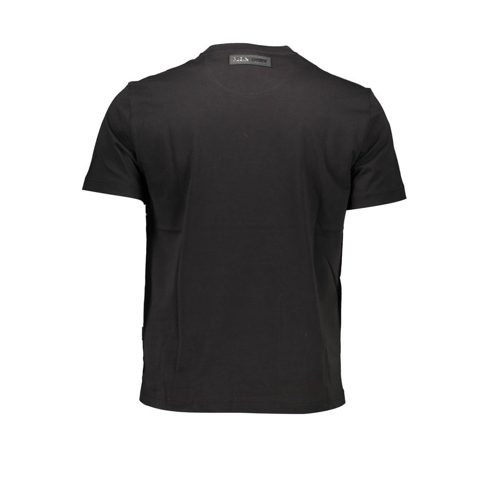 A black cotton men's t-shirt on a mannequin