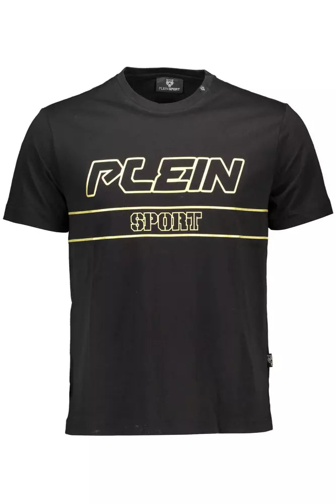 Black t-shirt with white lettering