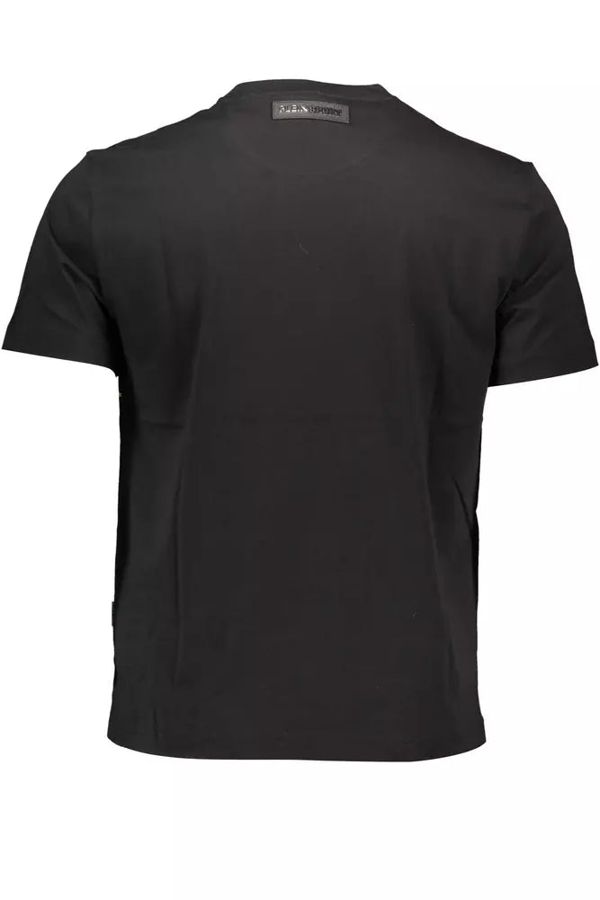 Black short sleeve t-shirt on hanger