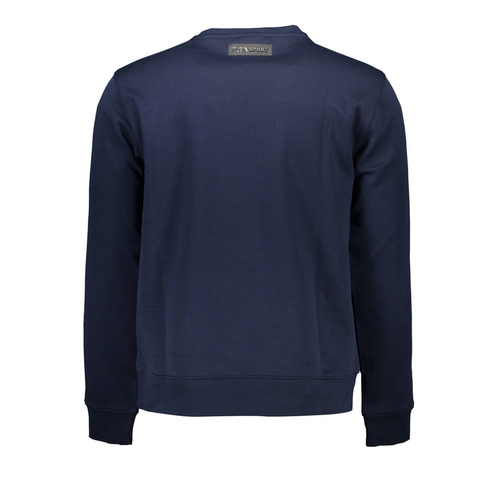 Navy blue sweatshirt on hanger