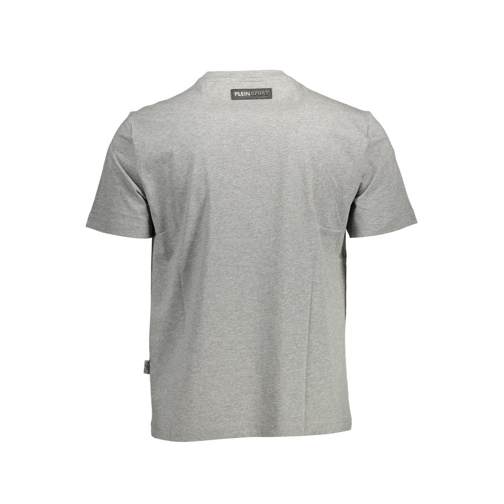 Gray cotton men's t-shirt with contrasting details