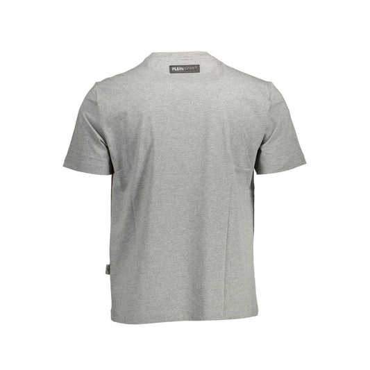 Gray cotton men's t-shirt with contrasting details