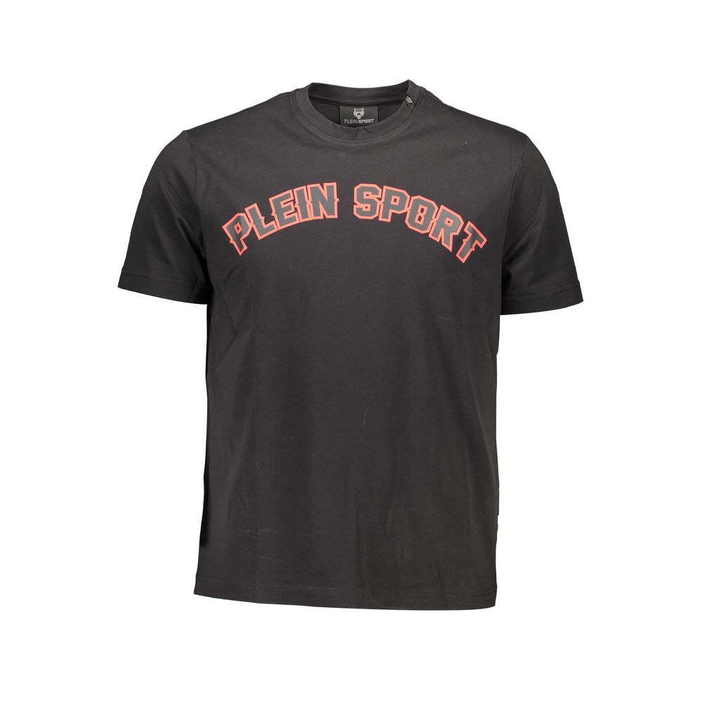 Black t-shirt with red lettering