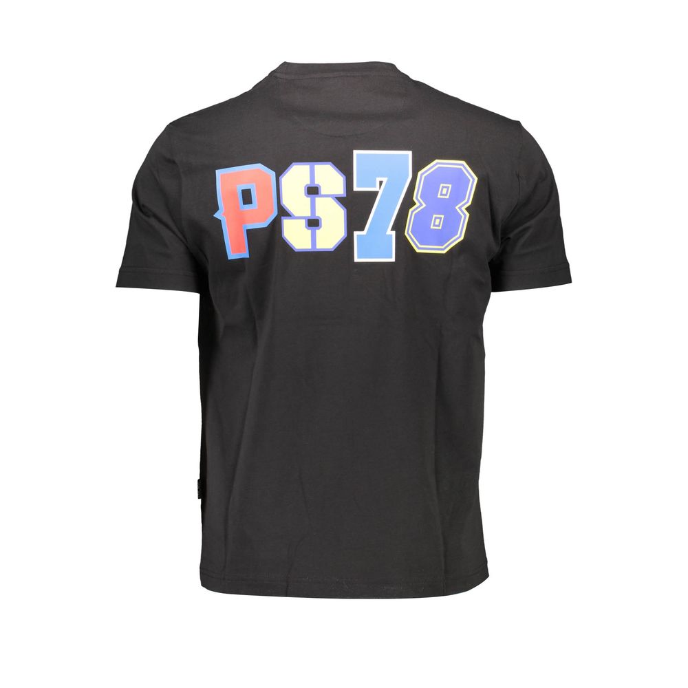 Black t-shirt with white letters sp78 on back