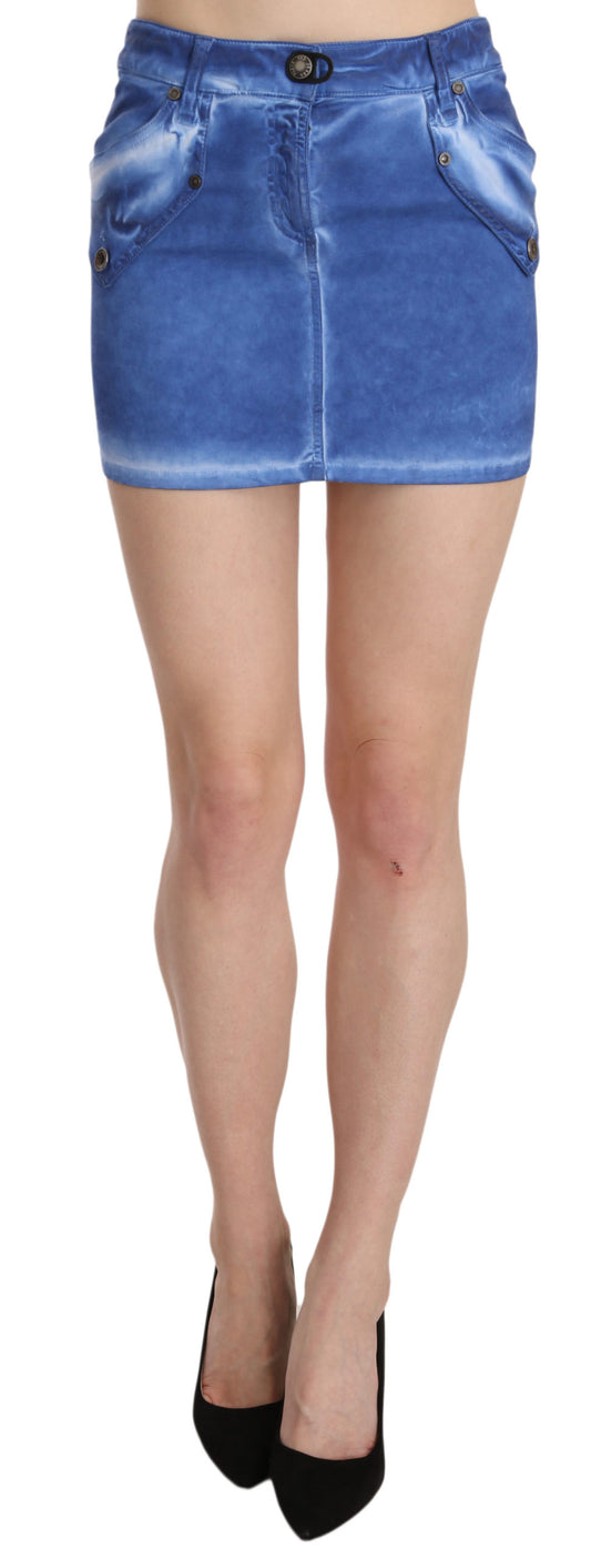 Blue denim shorts on a mannequin
