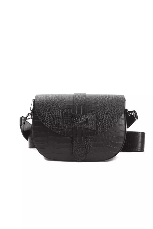 Black leather crossbody bag