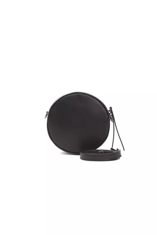 Black circular object with strap
