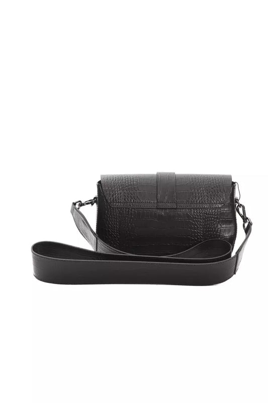 Black leather crossbody bag