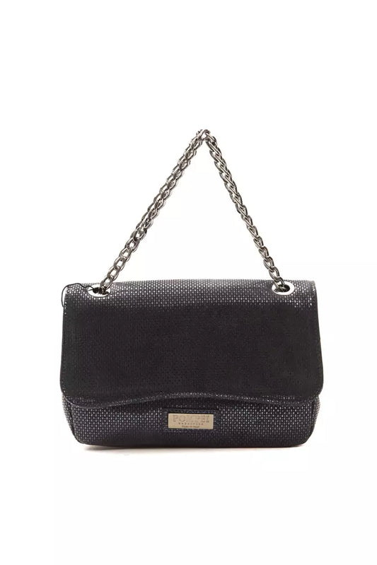Black quilted purse with silver hardware